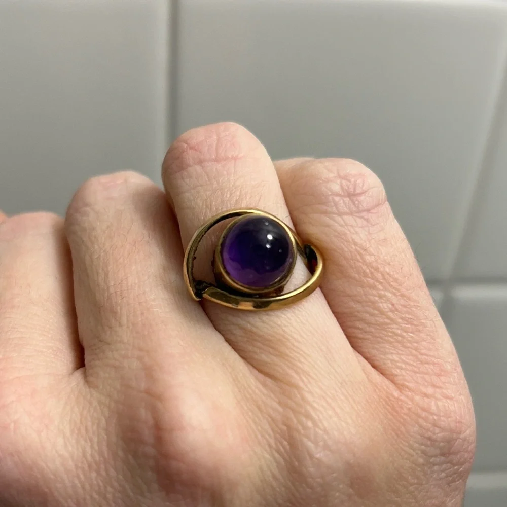 Vintage 9ct gold and amethyst Ring sz 7 - Picture 1 of 5